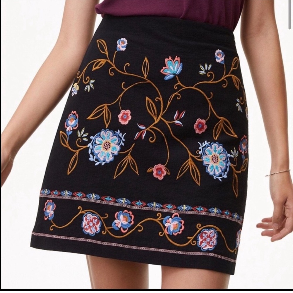 Loft Embroidered Skirt 14
